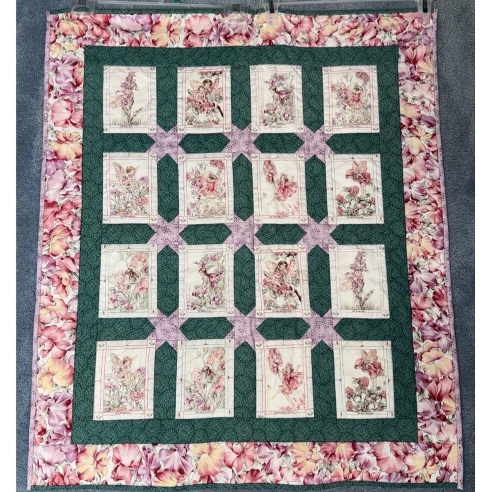 Finished Handcrafted Flower Fairies wall Hanging 32LX28W #8621